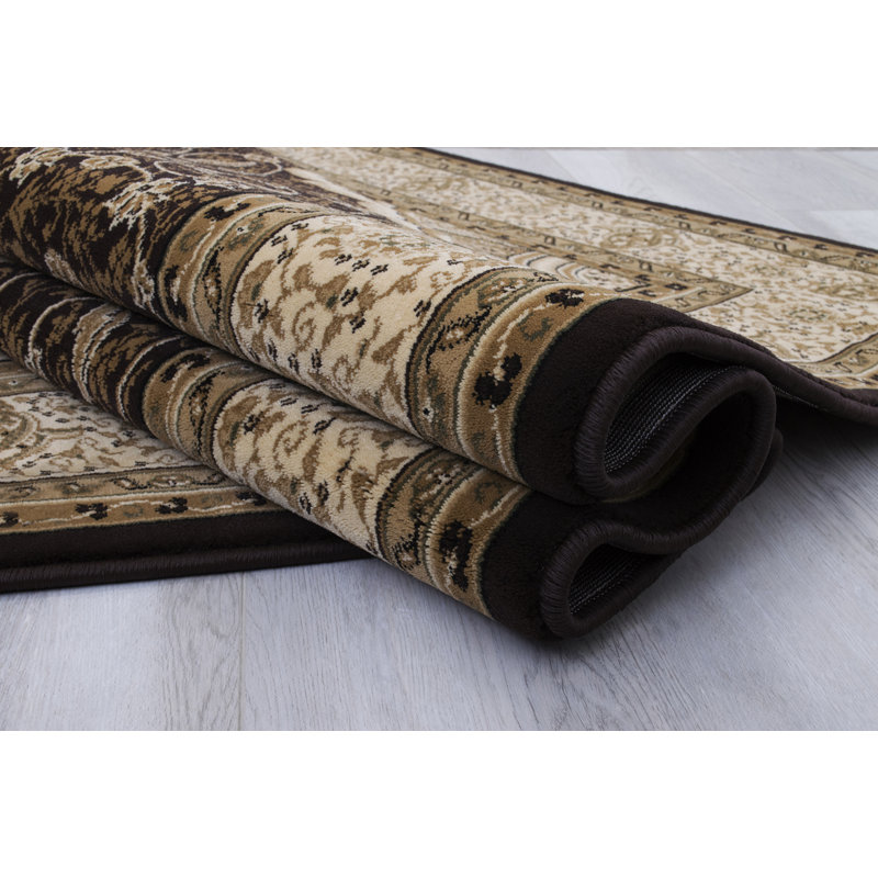 Alezia Oriental Area Rug in Brown/Beige