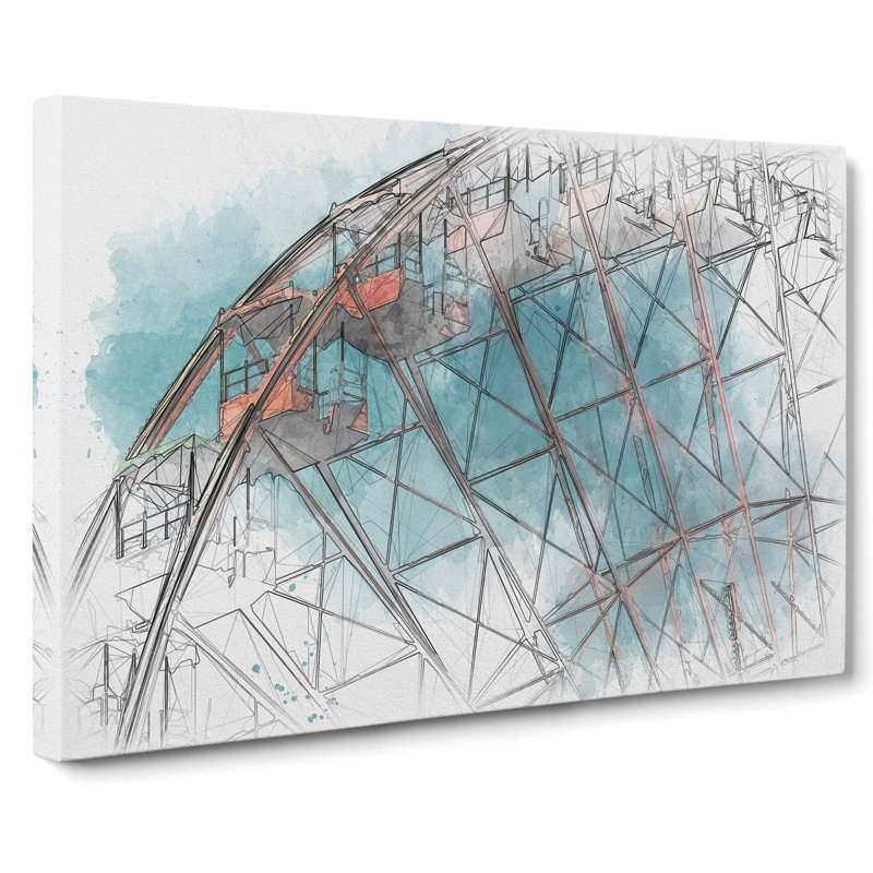 Ferris Wheel Vol.2 Sketch - Wrapped Canvas, 35cm H x 50cm W x 3cm D