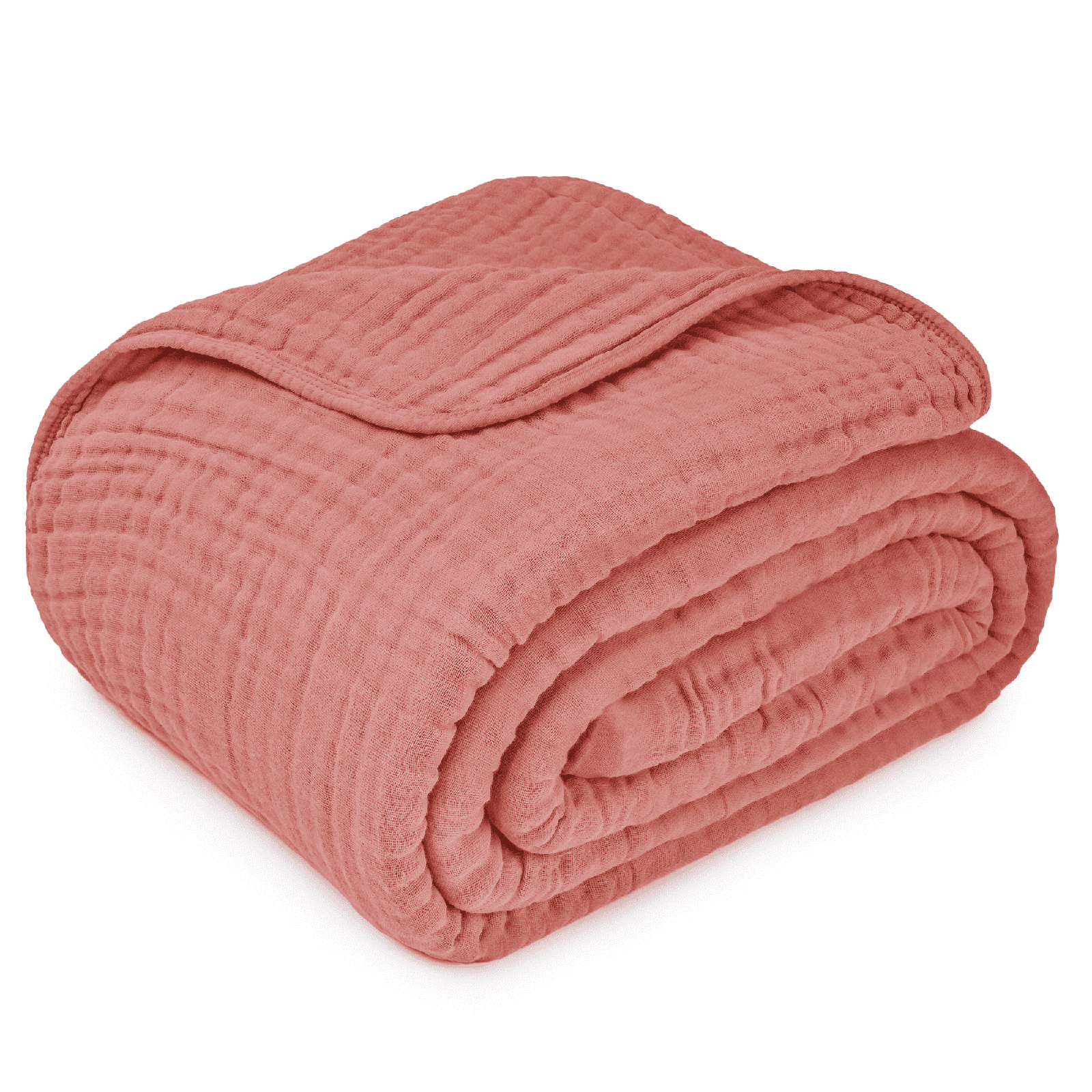 Karlina Cotton Muslin Throw Blanket, Throw, Red