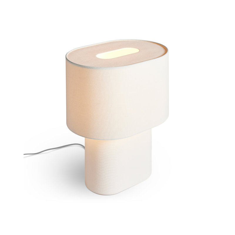 Hilla Metal Table Lamp, Linen, 17" H x 14" W x 10" D