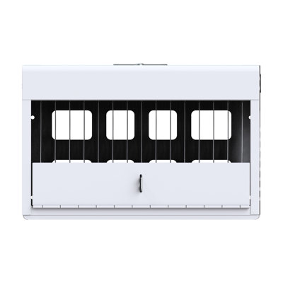Lockable Charging Cabinet For 16 Devices - White, Space, Office, Classroom, , Fits Multiple Screen Sizes Laptop & Tablet 16, Lockable, Cord Organized, Space Saving