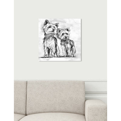 Yorkie, peinture sur toile tendue