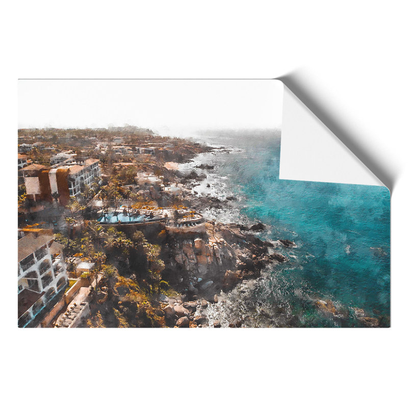 The Cabo San Lucas Skyline in Mexico Painting - Frameless Print, 21cm H x 30cm W x 0.1cm D