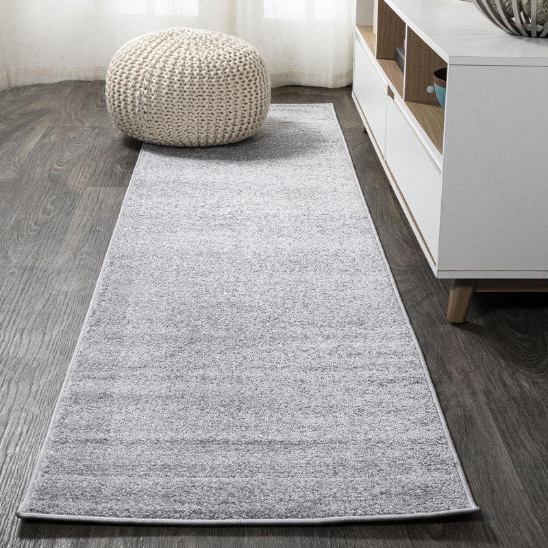 Tapis gris clair Asaiah, Tapis de couloir 2 pi x 14 pi
