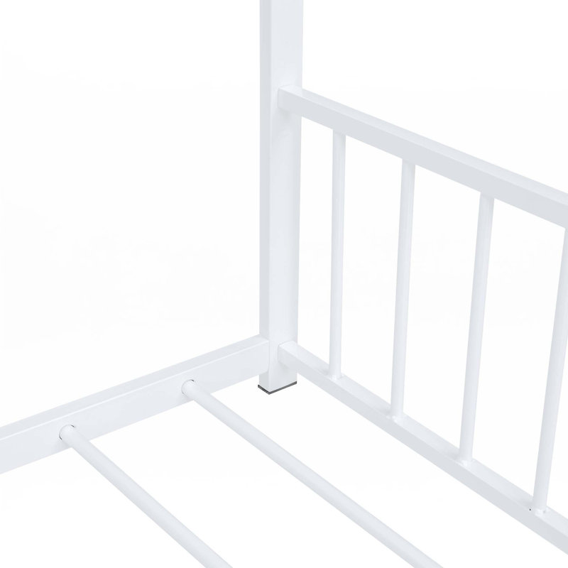 Metal House Bed, White, Full