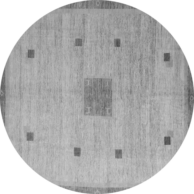 Tapis gris abstrait tissé à la machine Conol, Rond 7 pi