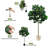 62.4'' Faux Fiddle Leaf Fig Tree Tree in Cement Pot
