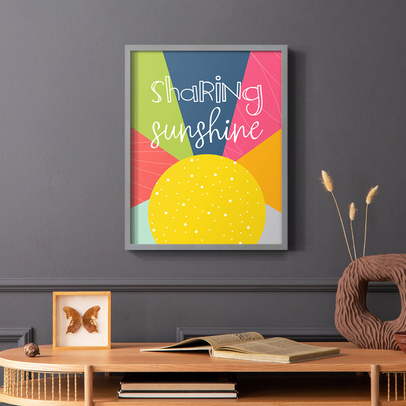 Sharing Sunshine Framed Print - Solid Wood, Gray, 10" H x 8" W