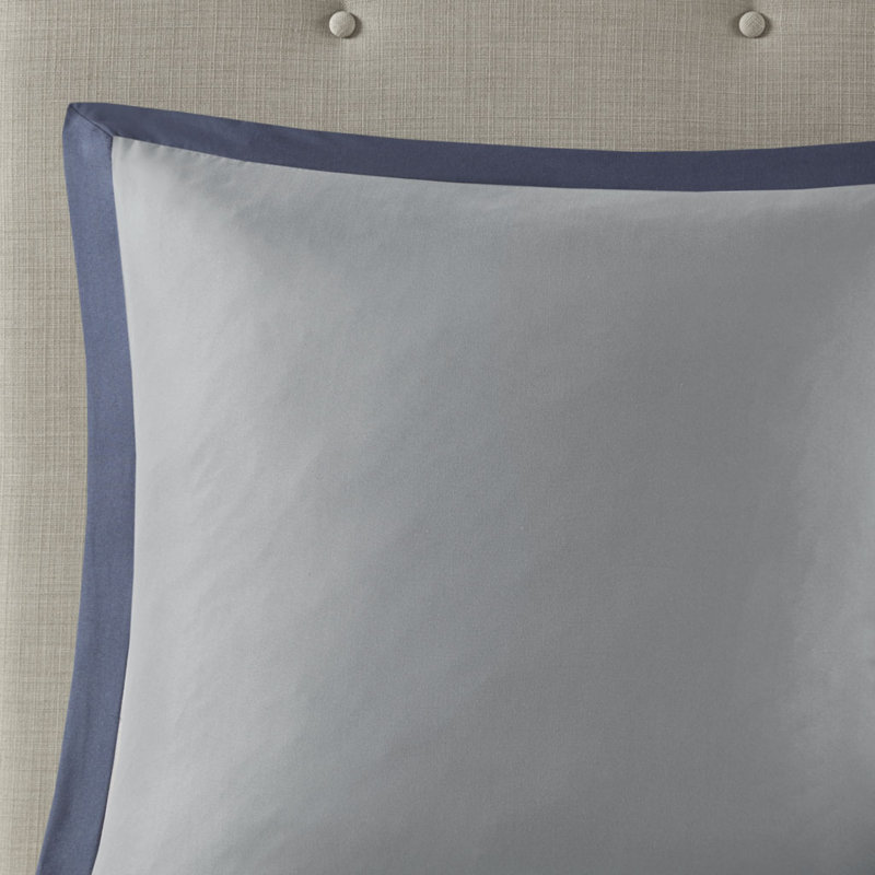 Elegant Navy 8 Piece Bedding Set, Hypoallergenic Polyester, Hotel Style