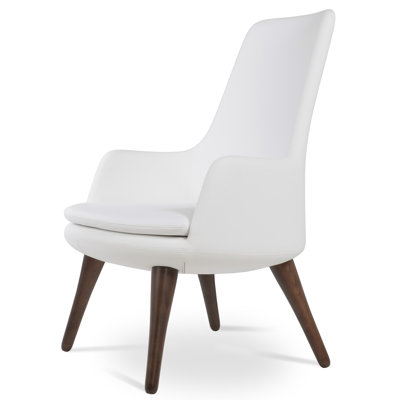 Dervish High Back Wood Lounge Chair