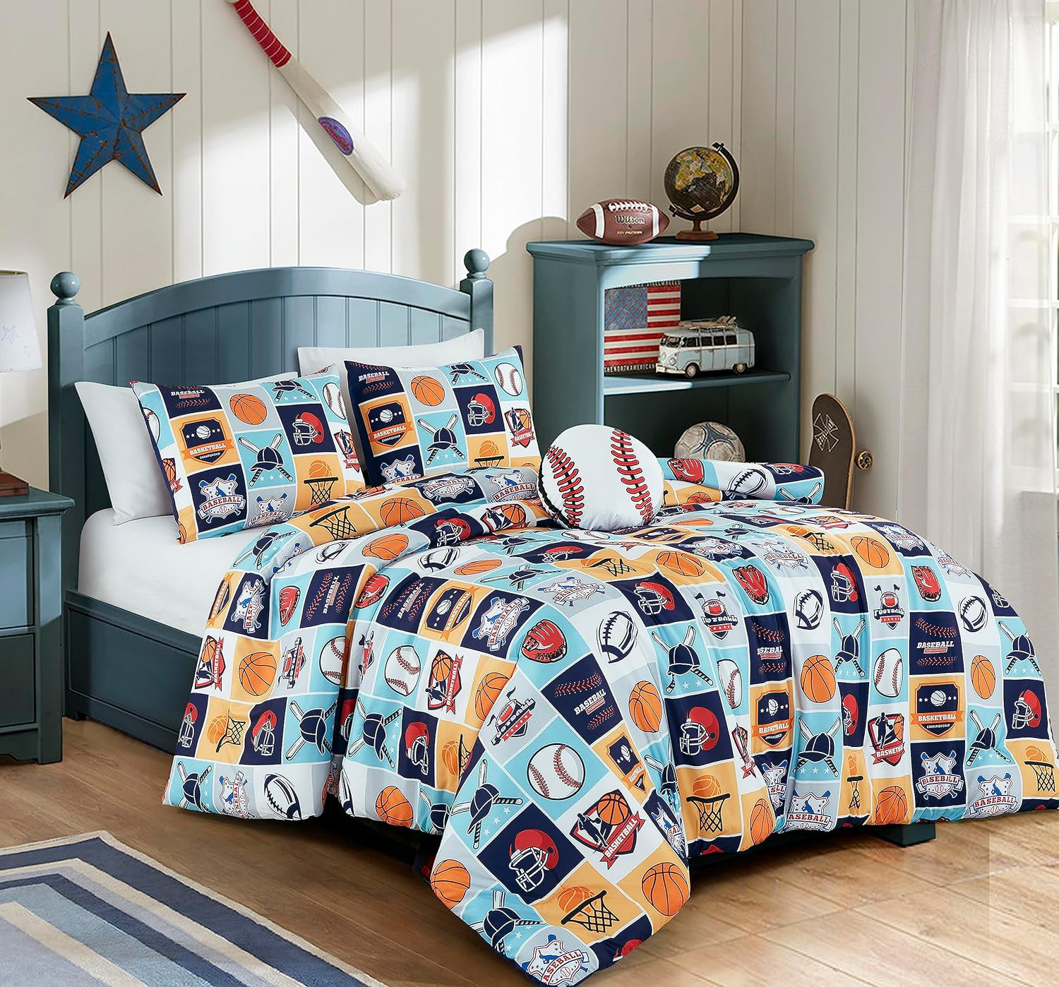 Sports Comforter Boys Full Comforter Set Sports Bedding Twin - Main Image