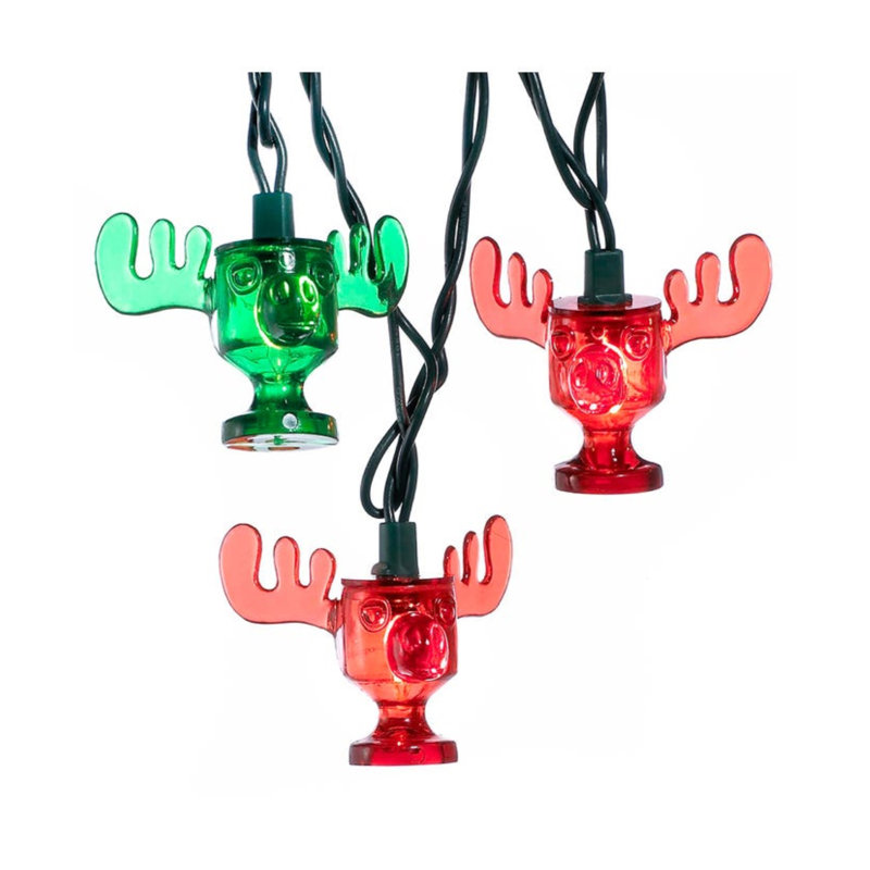 Guirlande de 10 lumières National Lampoon Wally World Moose, Red/Green