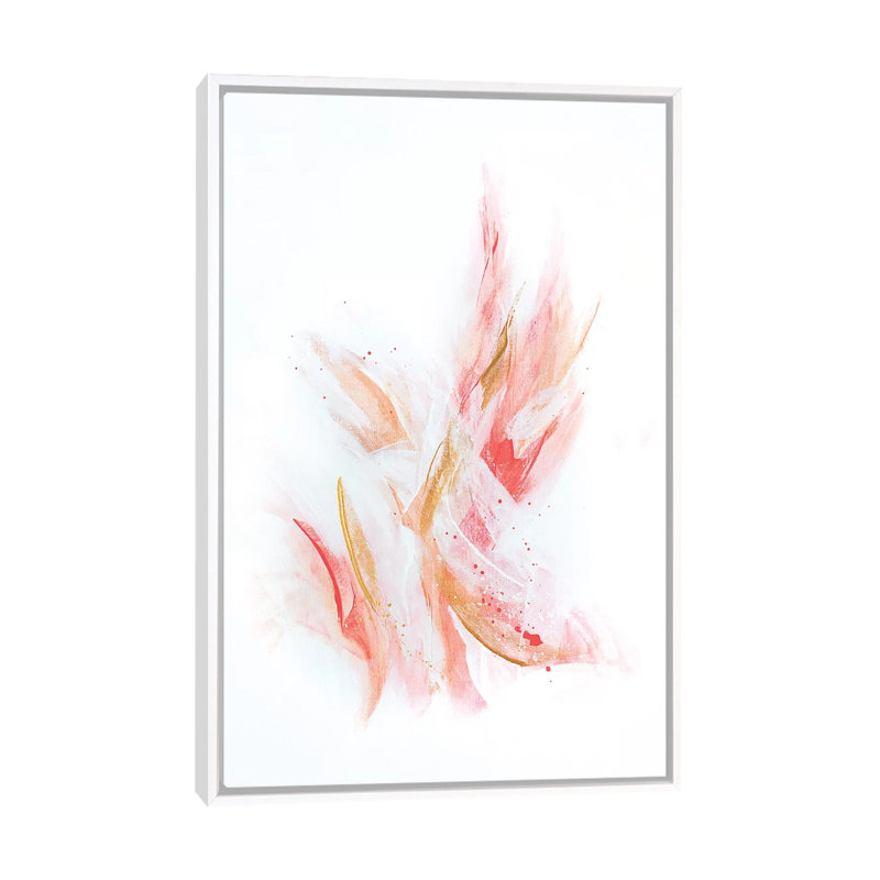 Rose Gold Ribbons - Print on Canvas, 101.6 cm H x 66.04 cm W, White Framed