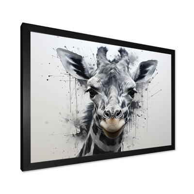 Foulée de girafe minimaliste en noir et blanc