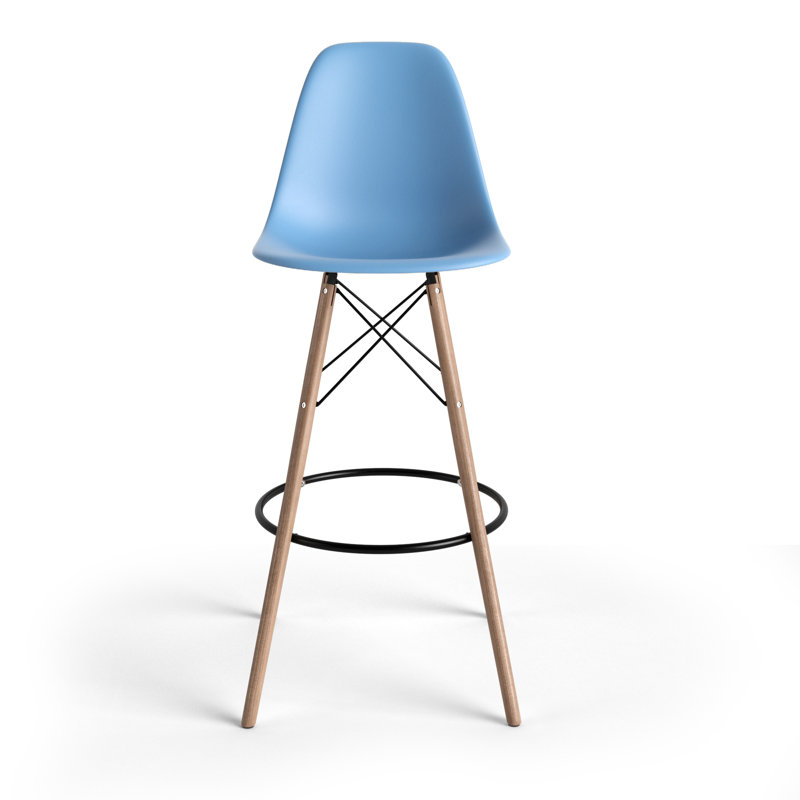 Jordan Bar & Counter Stool, Blue/Natural, Bar Stool (29.5" Seat Height)