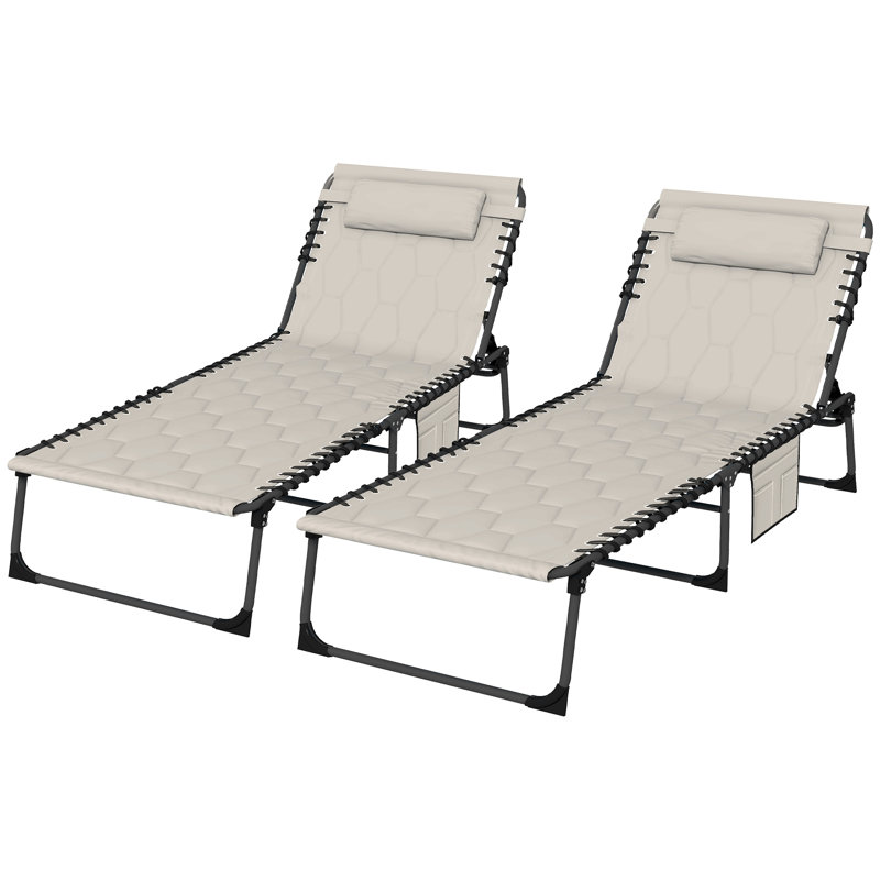 Vincenza Outdoor Metal Chaise Lounge, White, 2