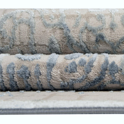 Tapis bleu abstrait Alissa