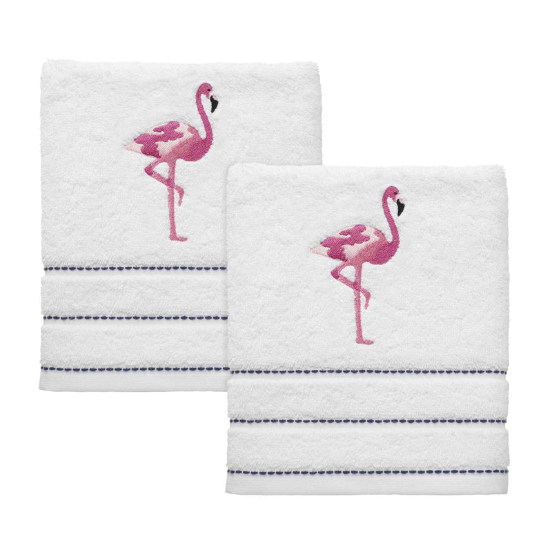 Izod Flamingo 100% Cotton Midweight Waffle Hand Towel