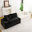 Black&White Turtle Velvet Double Chaise Lounge Multifunctional Lazy Sofa-843493915