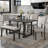 6-Piece Dining Set, with bench, Tufted Upholstered Chairs, Table with Turned Legs, Vintage Farmhouse Style, Dining Room, Seat up to 6 person-594654914
