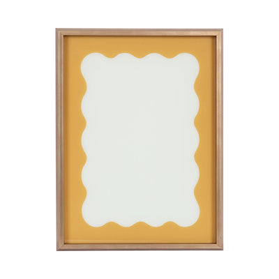 Mustard Yellow Wavy Border by The Creative Bunch Studio Framed Glass Dry Erase Wall Art White Board