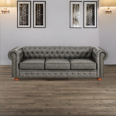 Upholstered Pu 3-seater Sofa