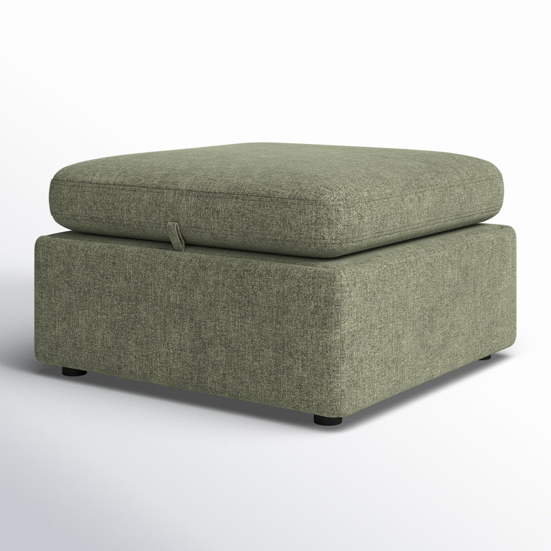 Winfree 33.9" Wide Rectangle Storage Ottoman, Green