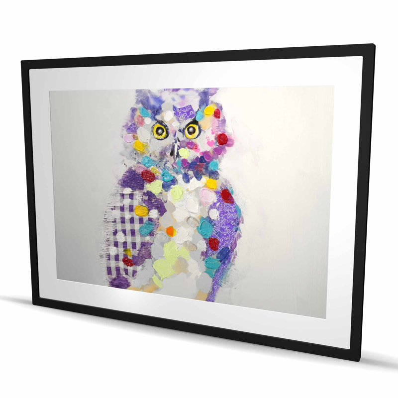 Hibou texturé abstrait - mauve