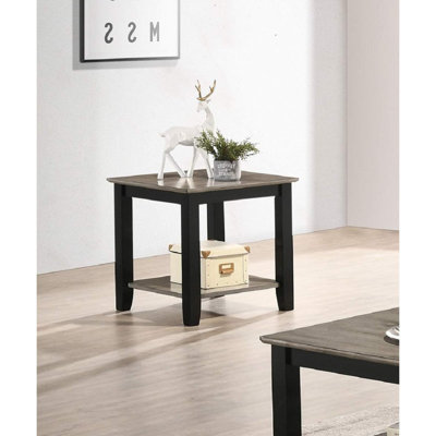 Table de bout simple en bois d'hévéa
