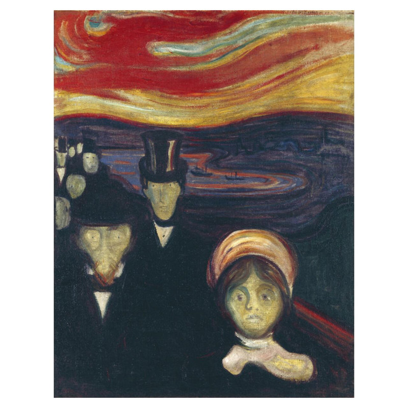 Anxiété par Edvard Munch - estampe numérique, H 40 po x l 32 po