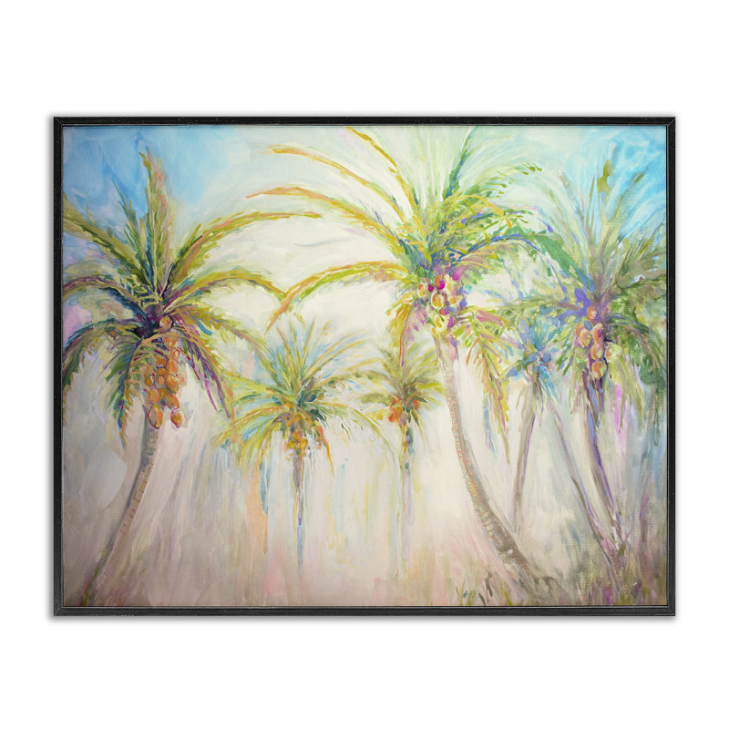 «Swaying Palms», estampe numérique par Diannart, H 11 po x l 14 po, Giclée encadrée noir minuit