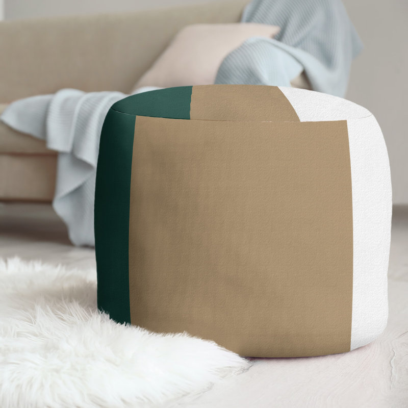 Repose-pieds repose-pieds rond 20,5" new velours, Green/Gold/White