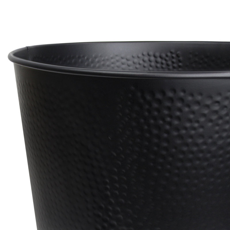 Corbeille pour déchets en acier inoxydable 1,5 gallon, Noir
