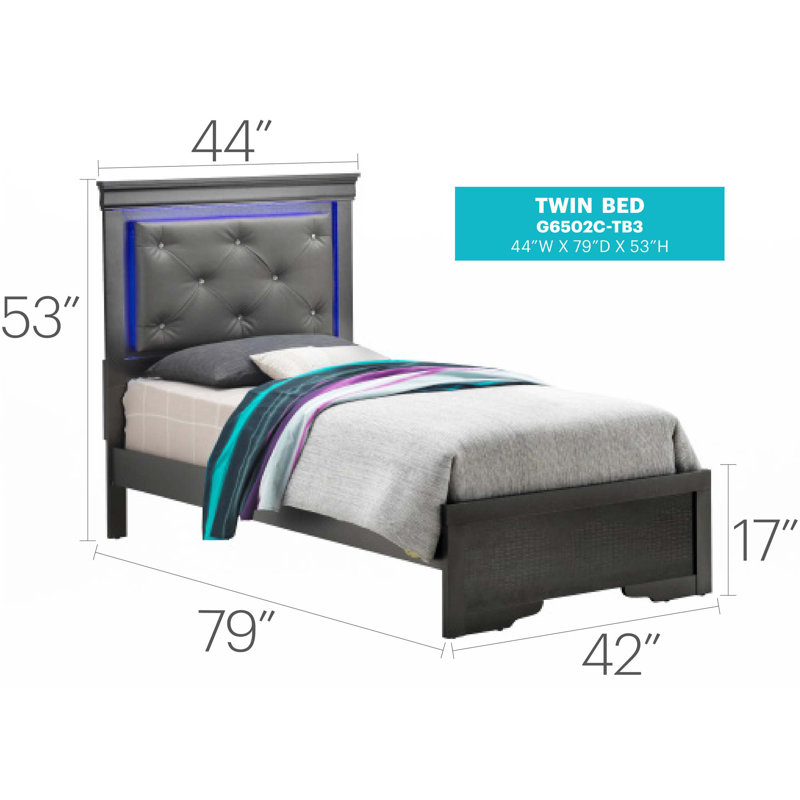 Bed Frame(Only Bed), Twin, Brown