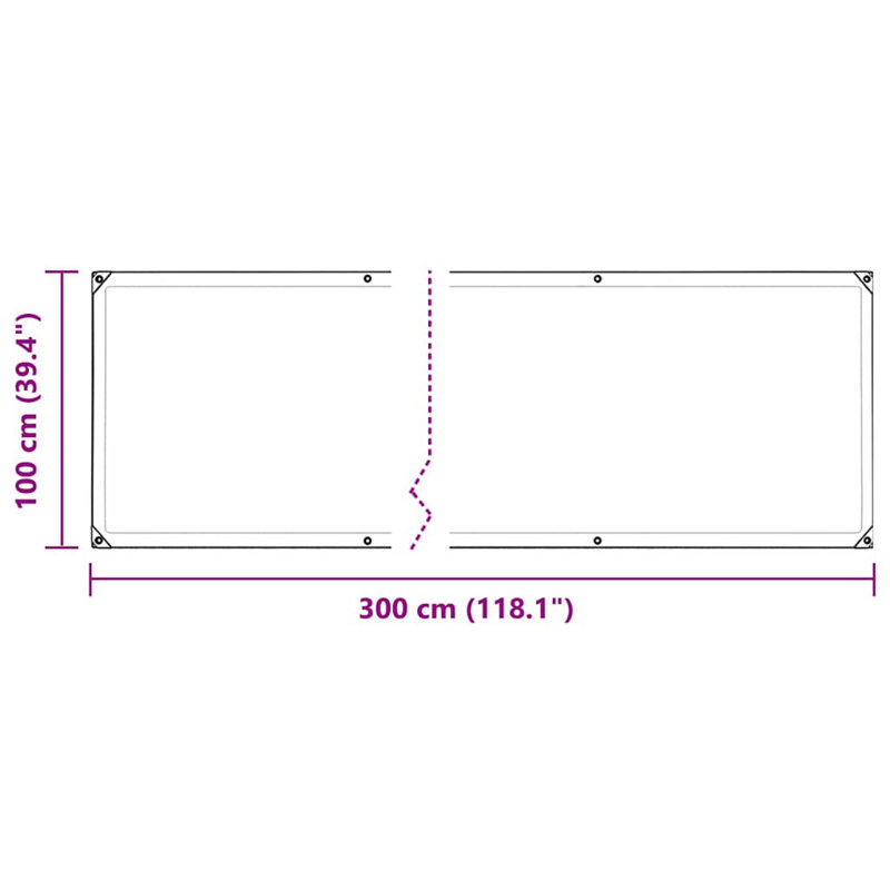 Plant Cover With Eyelets PVC, 100cm H x 300cm W