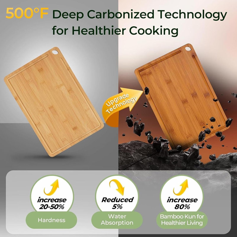 Bamboo Chopping Board Set 3pcs, Cutting Boards