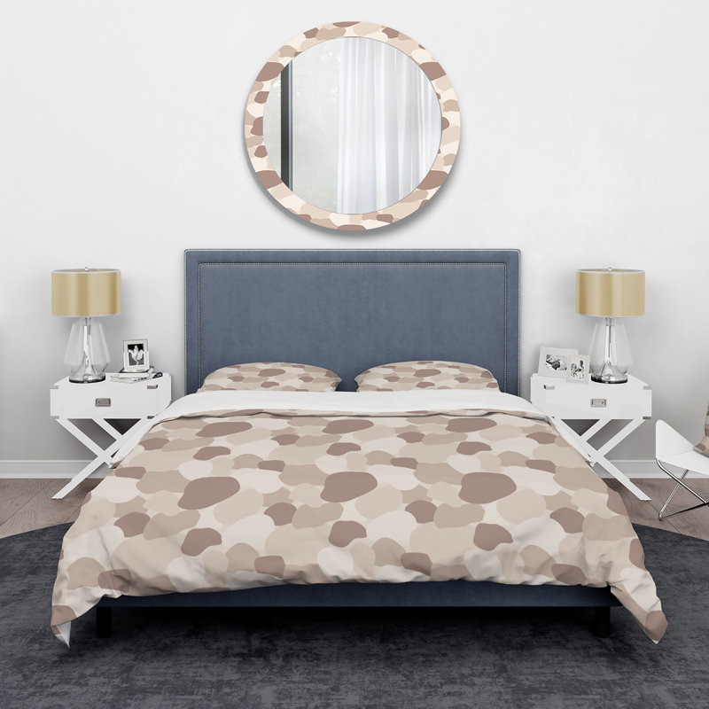 Organic Shapes In Earth Tones II - Ensemble de housse de couette moderne - Microfibre de polyester