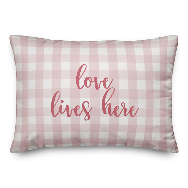  Coussin Love Lives Here, Rose