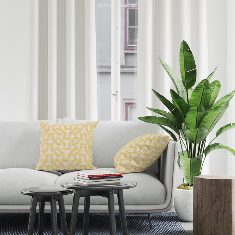 Housse et insert de coussin décoratif en polyester, L 15 po x H 15 po, Jaune