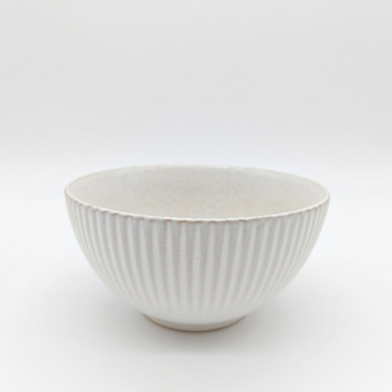 Reactive Cream Glaze Dinnerware Cereal Bowl 6pc Set 15cm