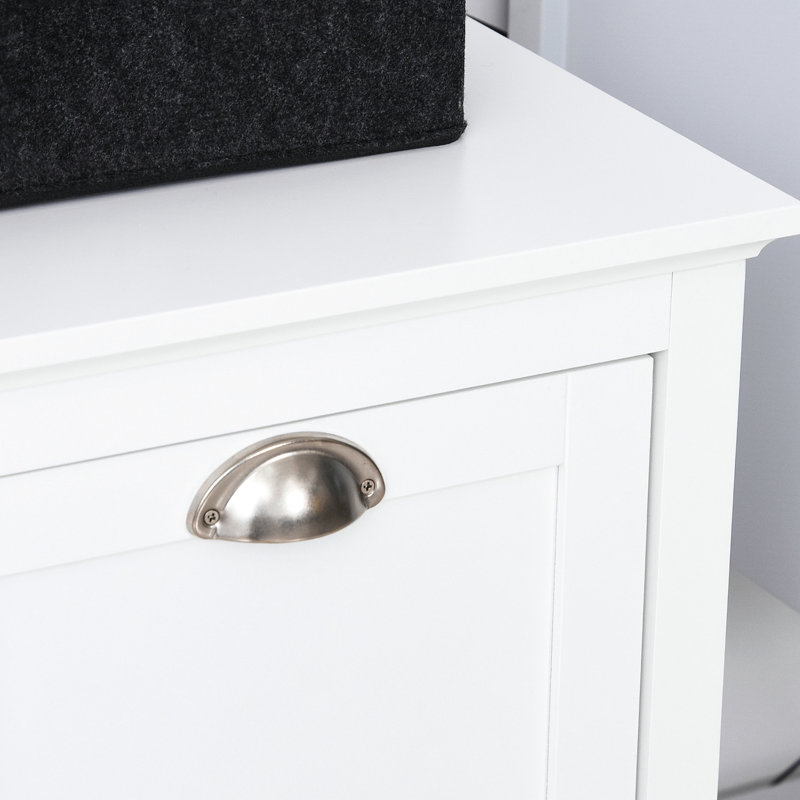 White Bathroom Cabinet - Tilt Out Laundry Sorter Copious Storage For Towels & Accessories , To Moist Environment Toppling 30" X 15.88" 27.5 In Tilt-out Generous Water- Build W D 27.5" H