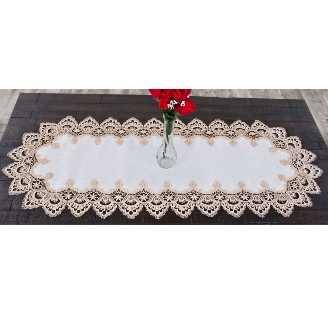 Colfontaine Gold European Lace Antique Lace Table Runner House of Hampton®
