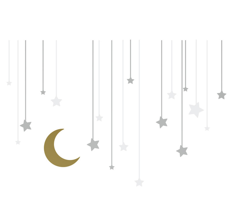 Abstract Non-Wall Damaging Wall Decal, Silver/White/Gold, 40" H x 60" W x 0.01" D