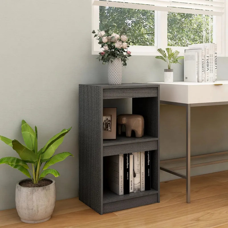 Jamaurion Solid Wood Standard Bookcase, Grey, (2 Shelves) 71.5cmH x 40cmW x 30cmD