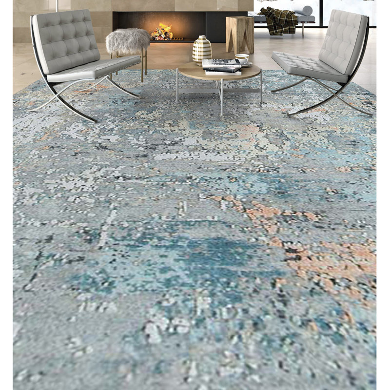Hand Knotted Area Rug, Rectangle 4' x 6'