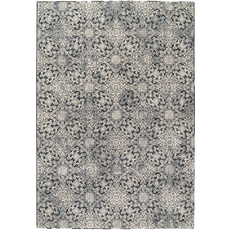Tapis bleu acier Attell, Rectangle 6 pi 7 po x 9 pi 6 po