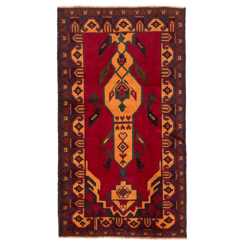Tapis rouge Teimani 3 pi 1 po x 5 pi 7 po