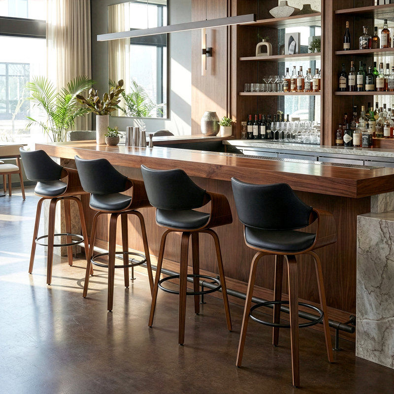 Lyllian Swivel Upholstered Counter Stool, Bar Stool (29” Seat Height)