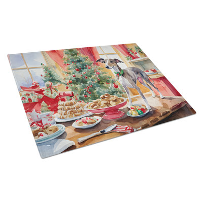 Planche à découper en verre Italian Greyhound Christmas Cookies