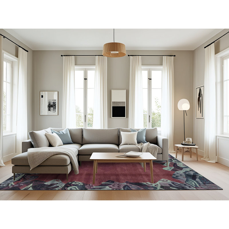 Tapis abstrait moderne 1960, Rectangle 8 pi x 12 pi